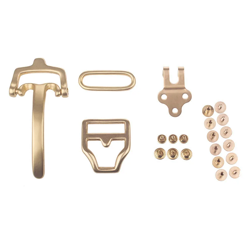 

4pcs/set Cavalry buckles DIY leather Craft Solid Brass belt buckle Bag Buckle For 3.8cm belt with rivet screws Accessory