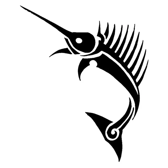 

12.4cm*15cm Tribal Failfish Fashion Animal Car Sticker Car Accessories Black/Silver