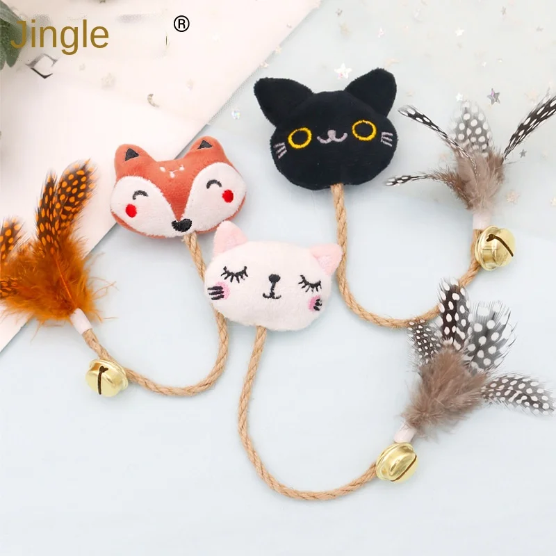 

Funny Cat Toy Feather Bell With Catnip Cat Animal Shape Doll Pet Hemp Rope Molar Rod Pet Kitten Supplies Teeth Chewing Toy