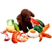 612pcs plush dog squeaky pack stuffed puppy chew toys bulk with soft food shape pet toy for small medium dogs
