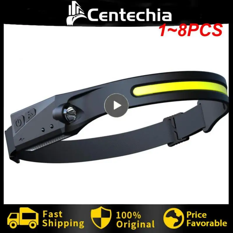 

1~8PCS NineLeaf Waterproof COB LED Head Lamp Motion Sensor Headlamp Portable Flashlight Comfortable USB Rechargeable Head