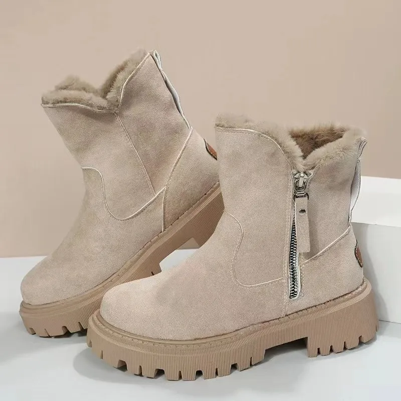

Shoes for Women 2022 Thick Plush Snow Boots Women's Anti-skid Winter Boots Women's Warm Cotton Padded Shoes Platform Ankle Boots