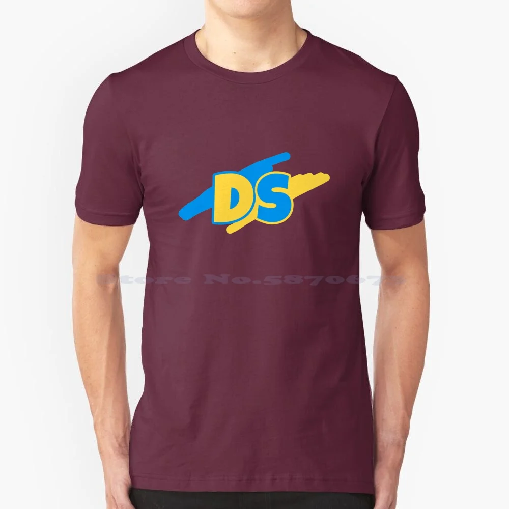 

Ds Design 01-Large T Shirt 100% Cotton Tee Brand Ds Design Company Blue Yellow Letters