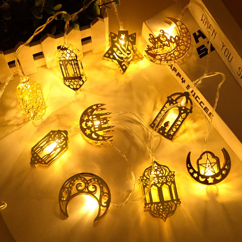 

1.65M Eid Mubarak Light String Ramadan Kareem Moon Star Led Fairy String Lights Garland Decor Lights Islam Muslim Party Supplies