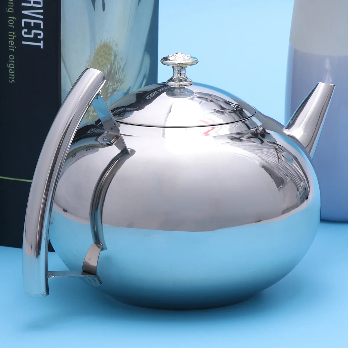 

2L Stainless Steel Tea Kettle with Filter Belly Shape Thick Tea Pot Heating Water Container Coffee Filtration Warmer for Home
