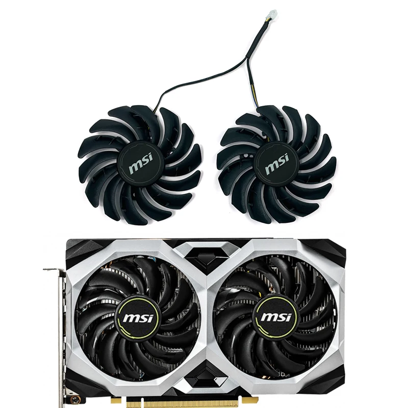 Вентилятор для видеокарты MSI GeForce GTX 1660 SUPER 1660Ti RTX 1660 VENTUS XS OC, 2 шт., 87 мм, PLD09210S12HH 2060