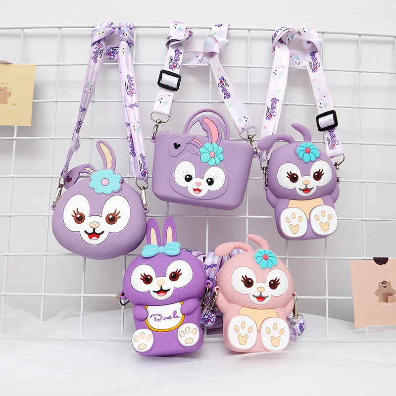 

Disney Children's Silicone Mini Bag Cute Cartoon Princess Shoulder Bag Girls Kids Messenger Coin Purse