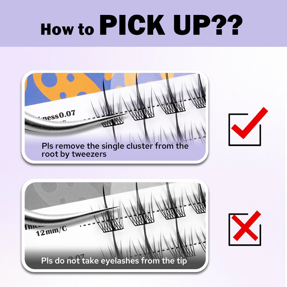 DIY 60 Clusters ресница ручной работы Extension натуральные сегментированные накладные