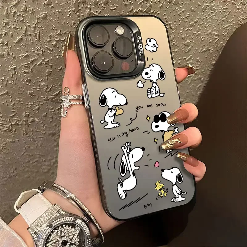 Мультяшный S-Snoopys-Dog e чехол для телефона iPhone16 11 12 13 14 15 Pro Max 7 8 Plus X XR XS MAX SE20 милый