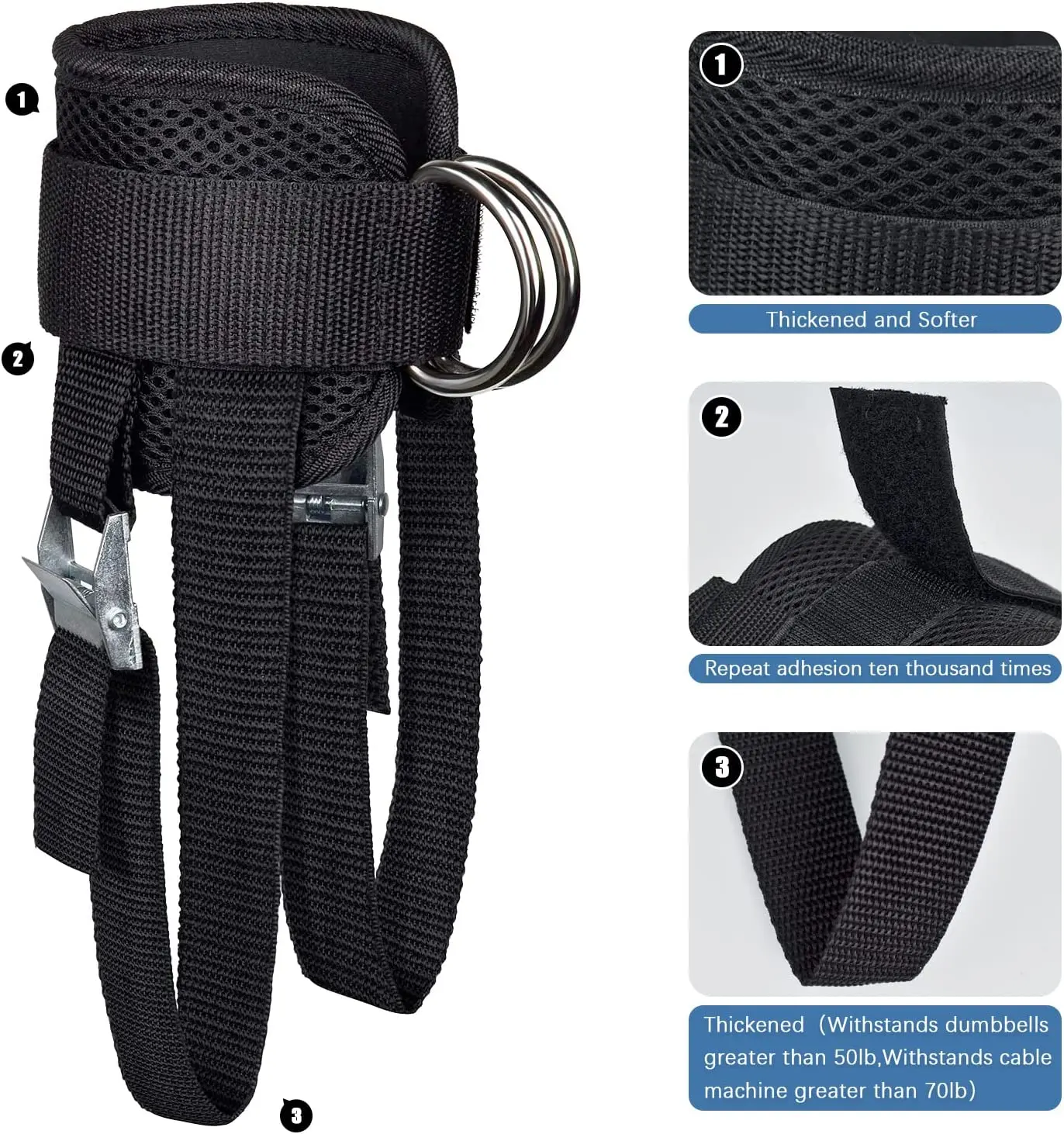 Регулируемые манжеты на щиколотке с D-образным кольцом для фитнеса спортивные