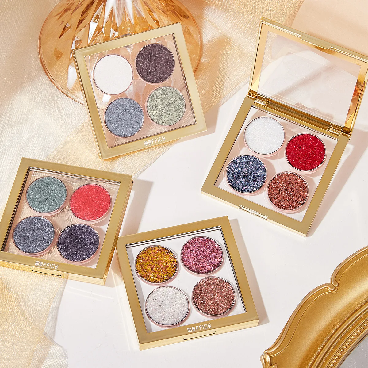 MAFFICK четырёхцветные перламутровые тени для век