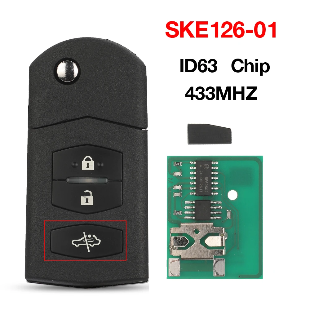 Jingyuqin SKE126-01 откидной автомобильный ключ с дистанционным управлением чип 433 МГц 4D63