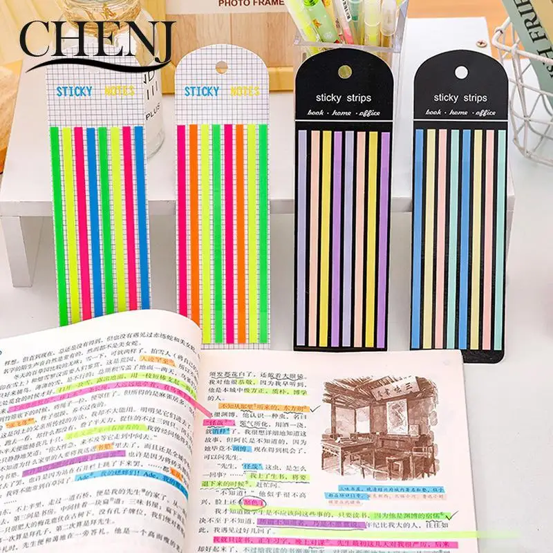 

160Pcs Colorful Stickers Transparent Fluorescent Index Labels Flag Stationery Children's School Office Supplies Sticky Notes