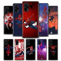 marvel phone case for realme 5 6 7 7i 8 8i 9i 9 xt gt gt2 c17 pro 5g se neo2 soft silicone case cover anime spider man marvel