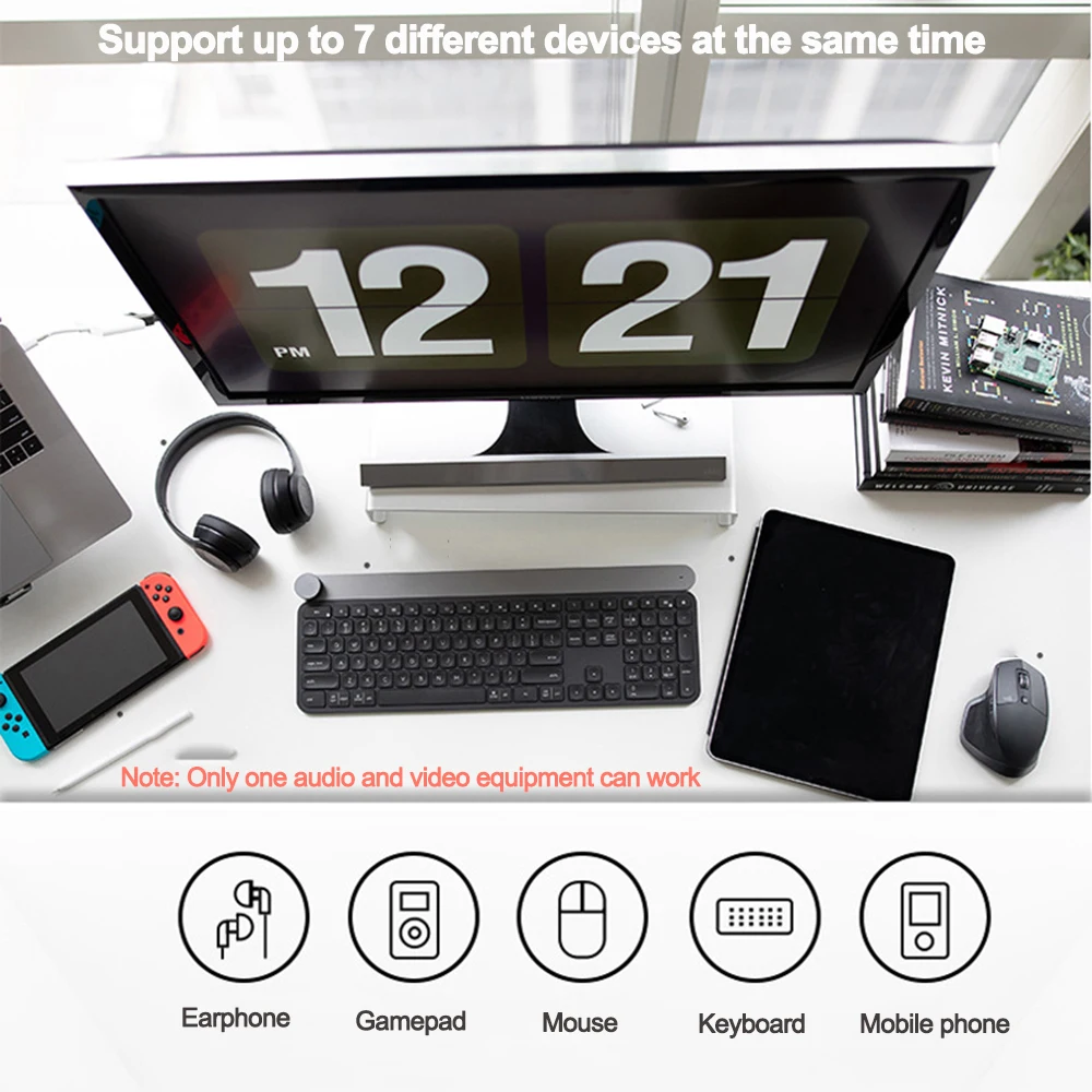 Bluetooth-совместимый с 5,0 ресивером телефон с USB-адаптером RTL8761 для  ПК динамик беспроводная мышь клавиатура музыкальный аудиоресивер