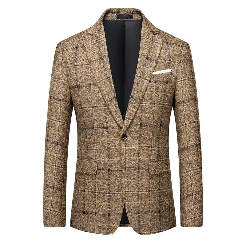 

2023Men's High-end Handsome Blaze British Fashion Banquet Party All Fashion One Button Business Casual Groom Wedding Dress Blaze