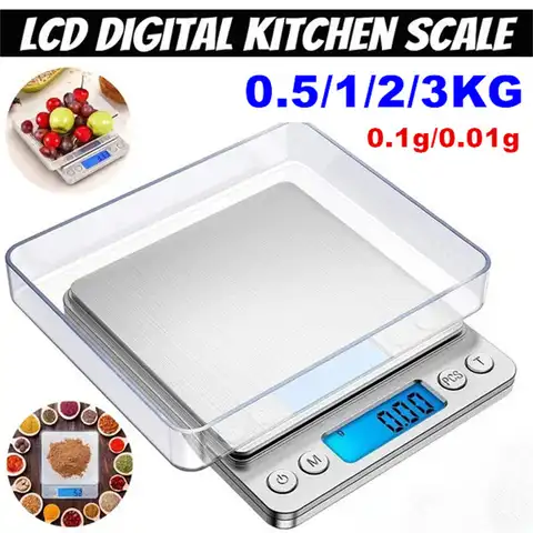 Электронные бытовые кухонные весы 0,5/1/2/3 кг, весы для еды, специй, овощей, фруктов, измерительные весы, цифровые весы для ювелирных изделий