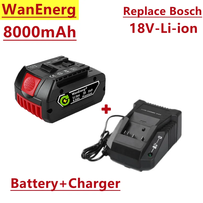 

Batería de iones de litio, 18v, 8000mah, sustitución de herramientas eléctricas, Bosch, bat609, bat610, bat618, bat619