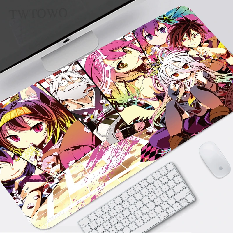 

No Game No Life Mouse Pad Gaming XL Custom Home Computer Large Mousepad XXL Desk Mats Natural Rubber Anti Slip Carpet Mice Pad