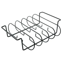 Non-Stick Rib Shelf Stand Barbecue Rib And Roast Rack Stainless Steel Grilling BBQ Chicken Beef Ribs Rack Grilling Basket