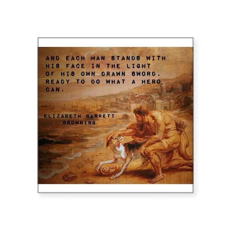 

И каждый человек стоит-Элизабет Барретт Браунинг S квадратная наклейка для ноутбука автомобиль милый мультфильм искусство модный обществе...