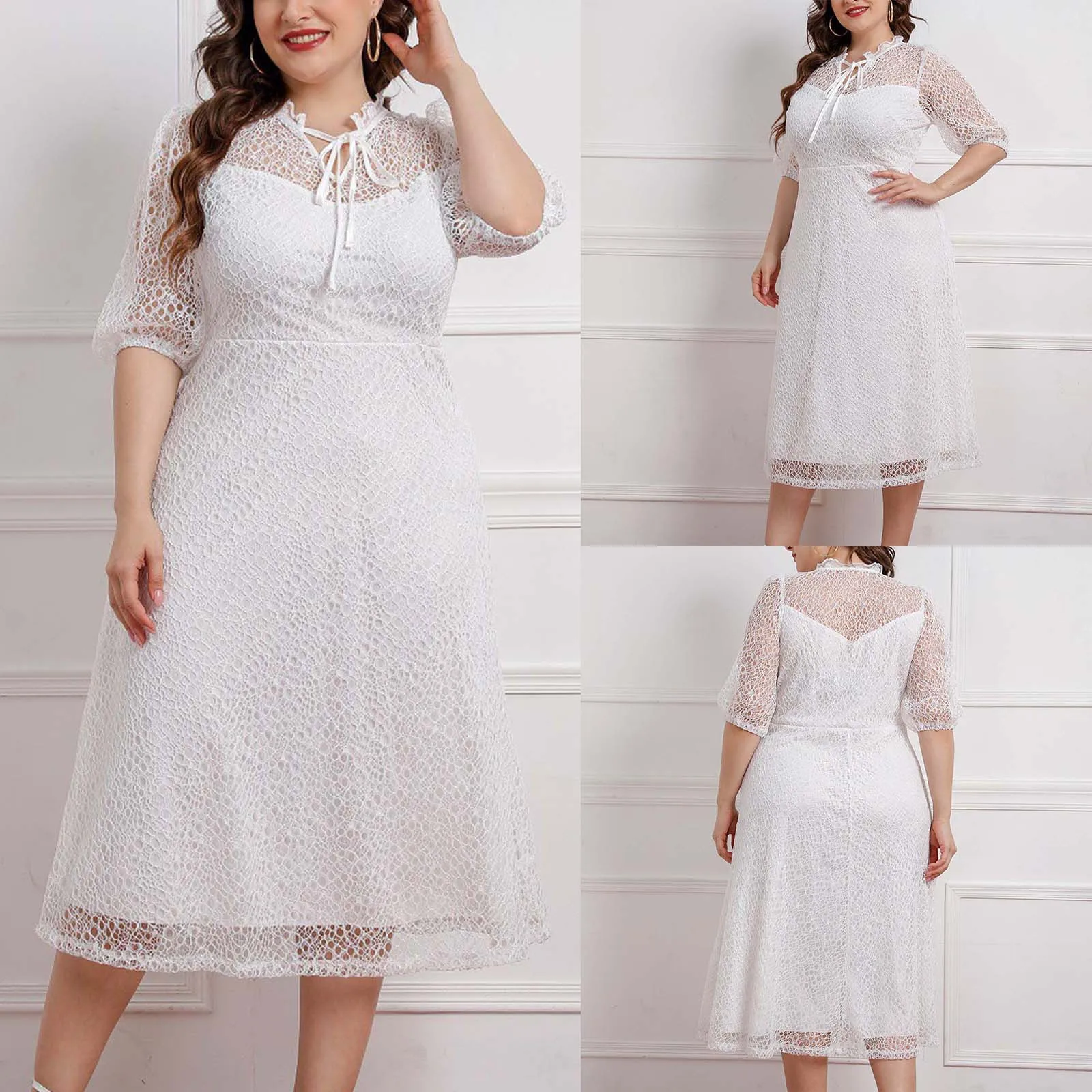 

Summer Dresses For Women Slim Fit Bohemian Slim Solid Color Lace Loose Women Summer Dress Summer Women Dresses 2023 Vestidos
