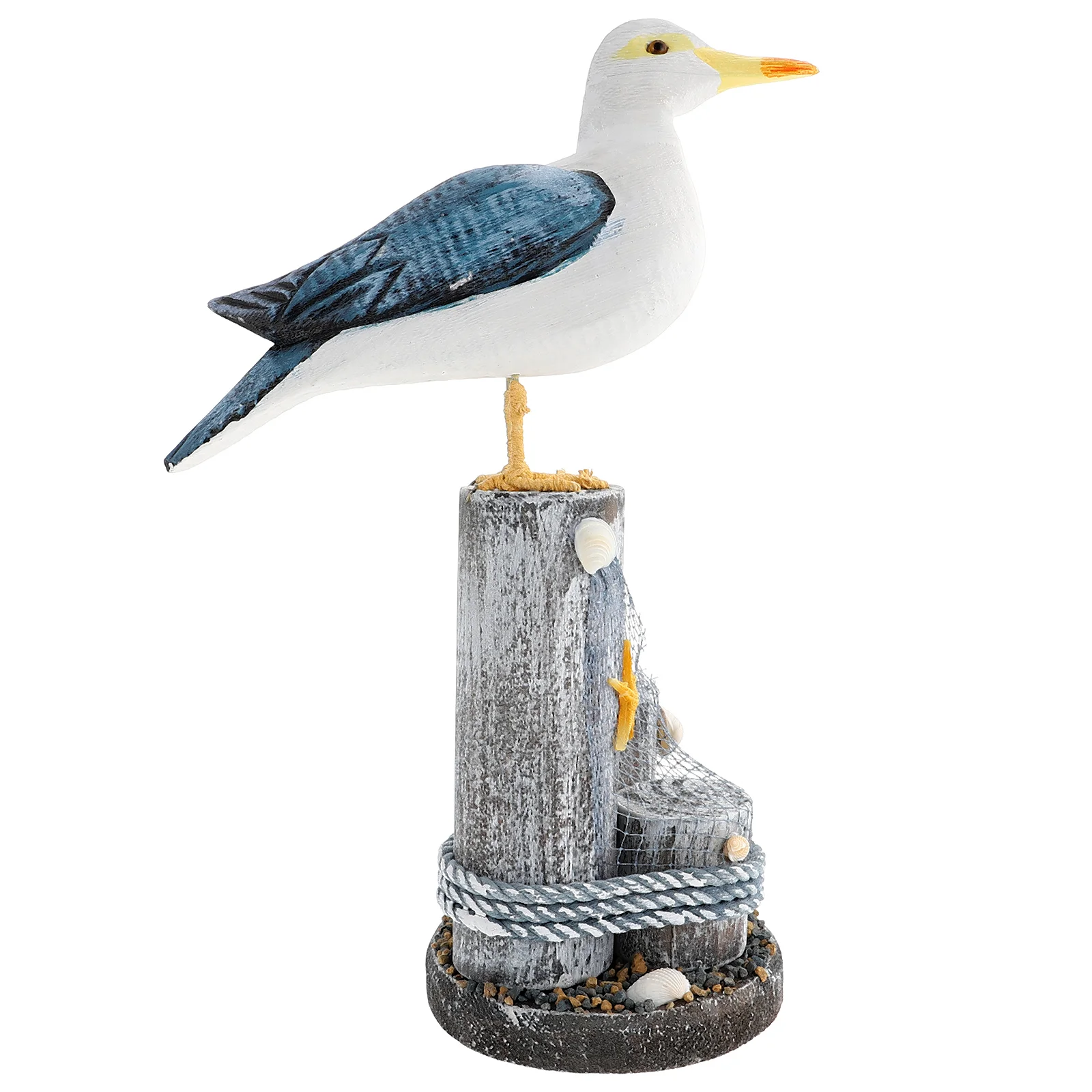 

Bird Nautical Statue Seagull Figurines Wooden Beach Seabird Decor Mediterranean Ornaments Ornament Birds Table Coastal