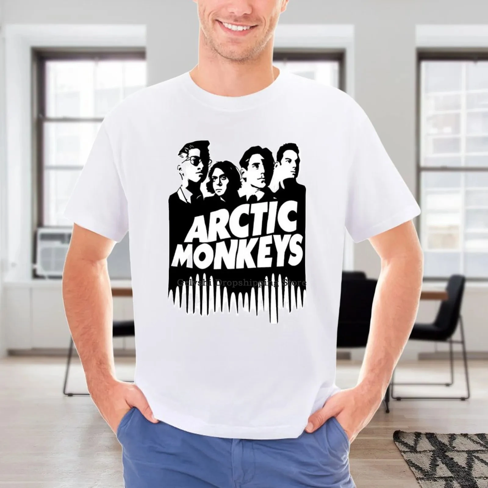 Фото Футболка с принтом Arctic monkey World Tour 2023, мужская рубашка с принтом обезьяны Arctic, концерты Arctic monkey Rock Band, поклонники Arctic monkey Gi №3