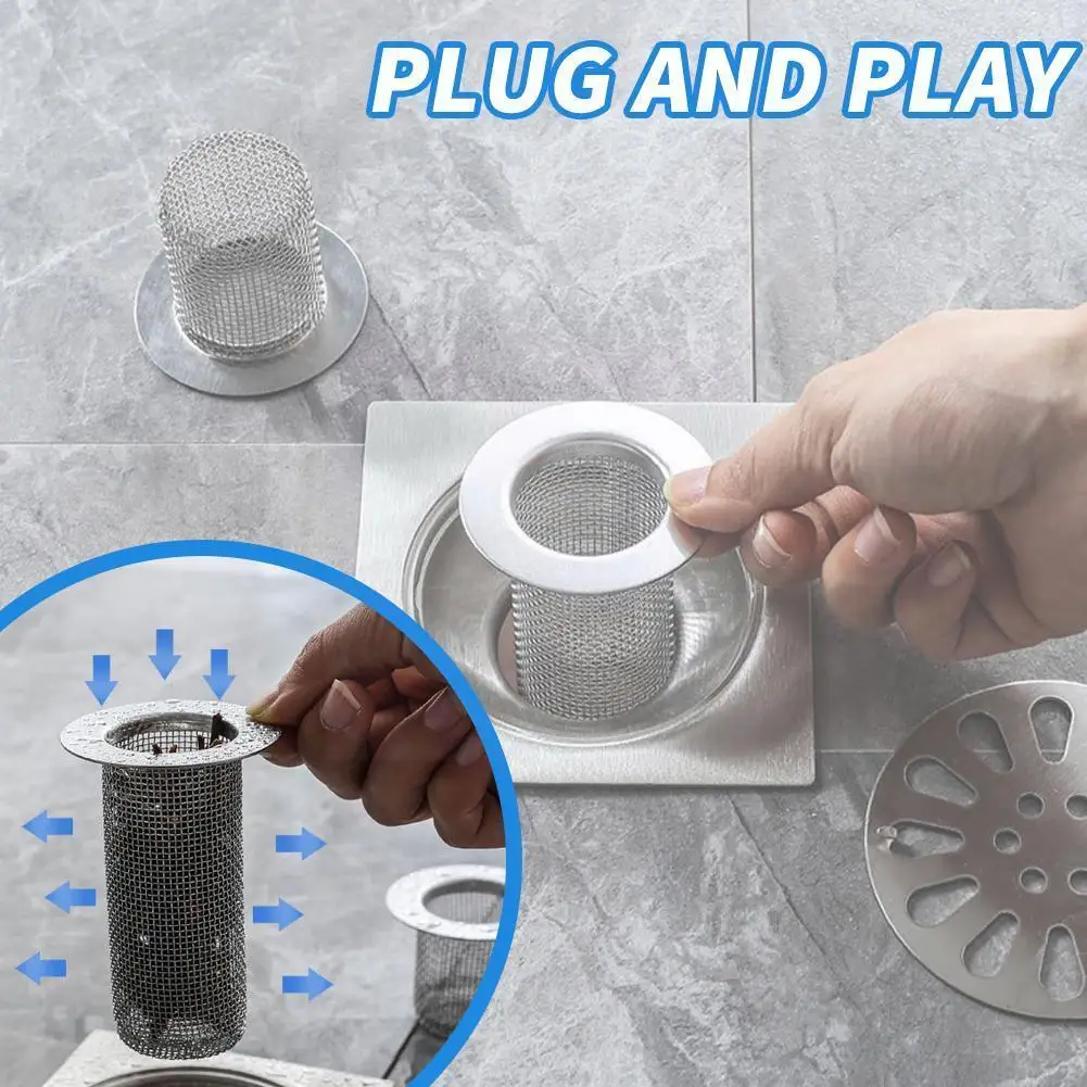 

Multifunctional Steel Floor Drain Filter Mesh Basket Hair Sink Filter Bathroom Kitchen Slag Strainer Trap Anti-clog O4l0