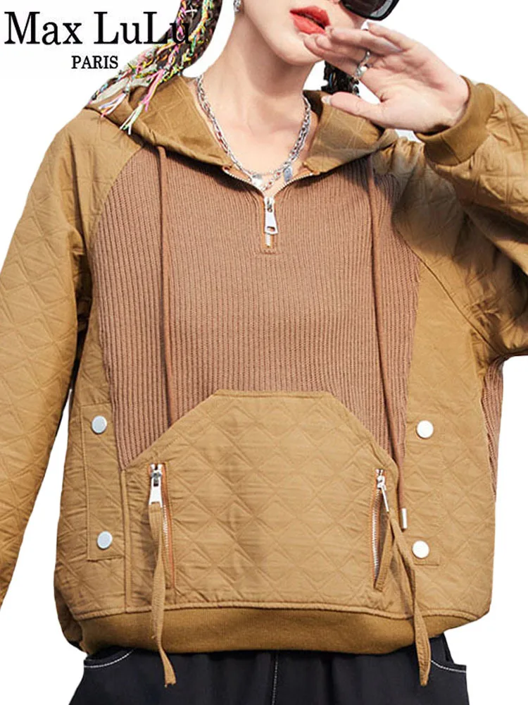 

Max LuLu Spring Streetwear Womens Luxury Vintage Loose Hoodies 2023 Ladies Fashion Casual Sweatshirts Hooded Punk Cotton Clothes