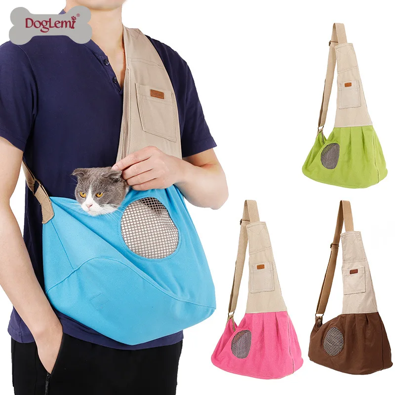 

Breathable Pet Puppy Carrier Single Shoulder Bag Outdoor Travel Cats Dogs Bag Comfort Cotton Chest Bag Tote Pouch Spring Summer