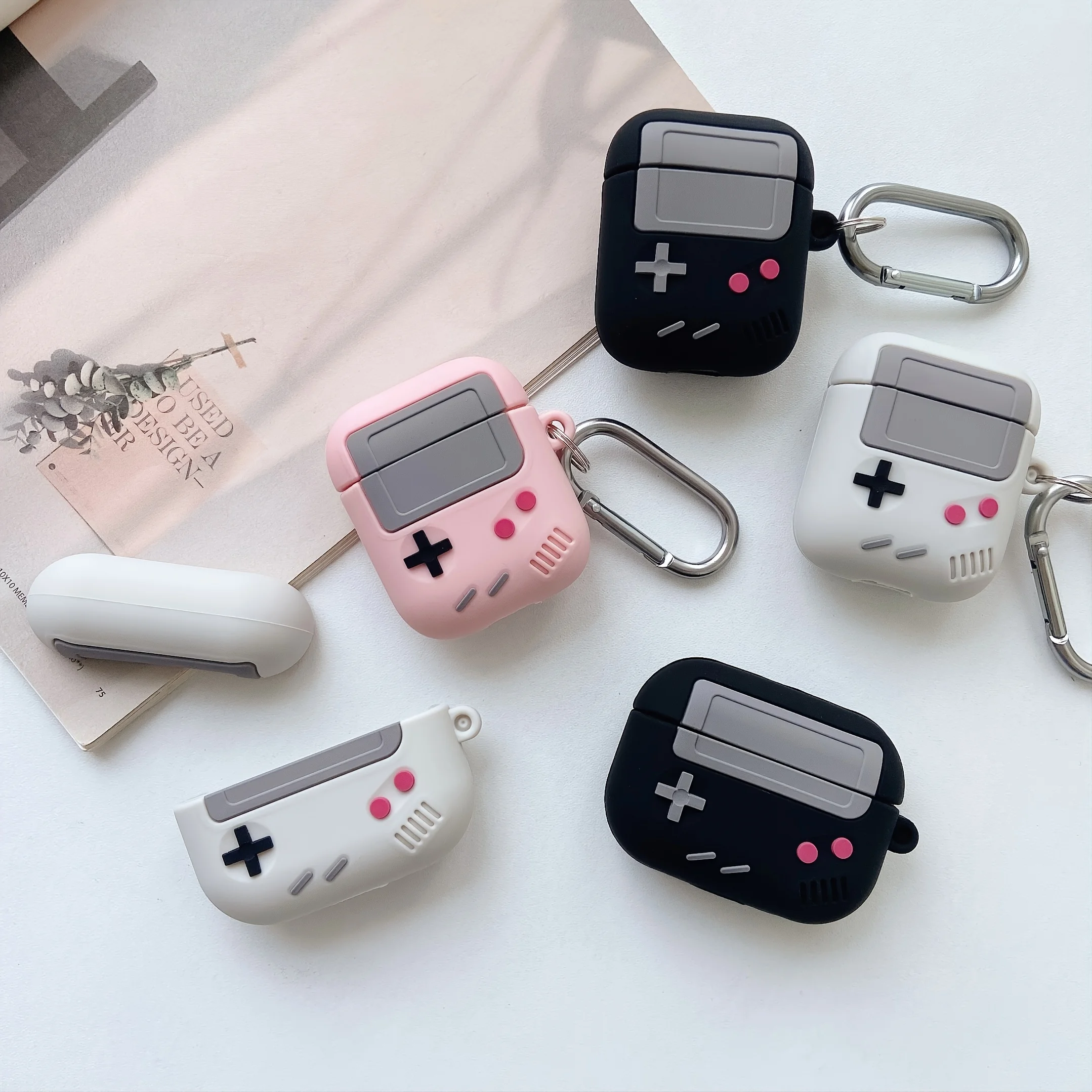 

Game Console Design Earphone Protective Case with Keychain for Airpods 1/2/3 Pro Air Pod Christmas Gift Women/Kids/Men/Adults