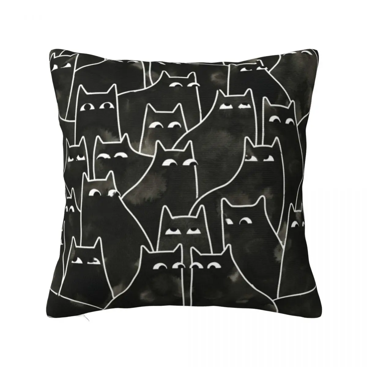 

Suspicious Cats Cat Pillowcase Printed Cushion Cover Decoration Animal Cute Cartoon Throw Pillow Case Cover Seat Zippered 18"