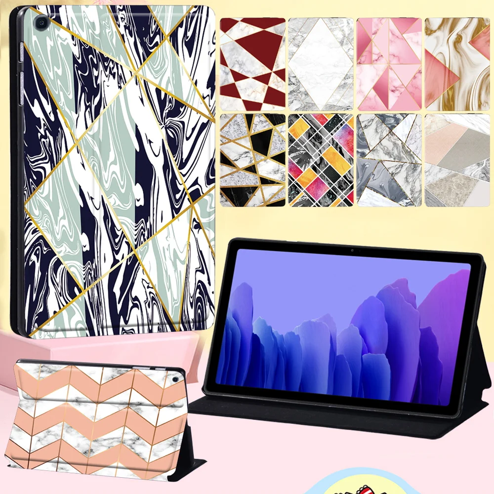 

Tablet Case Cover for Samsung Galaxy Tab A8 10.5" 2022 X200 X205/A7 10.4 2020 T500 T505 Stand Geometry printed Protective Shell