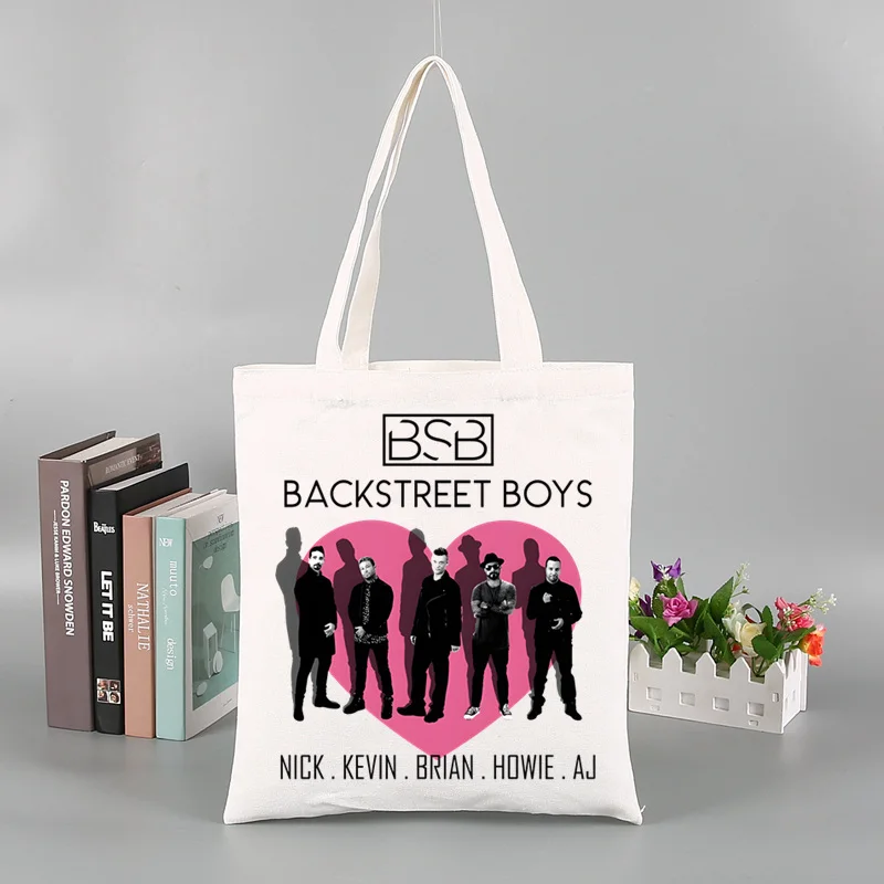 Backstreet Boys World BSB Music Band Ulzzang Shopper Bag Print Canvas Tote Bag Handbags Women Bag Harajuku Shoulder Bags