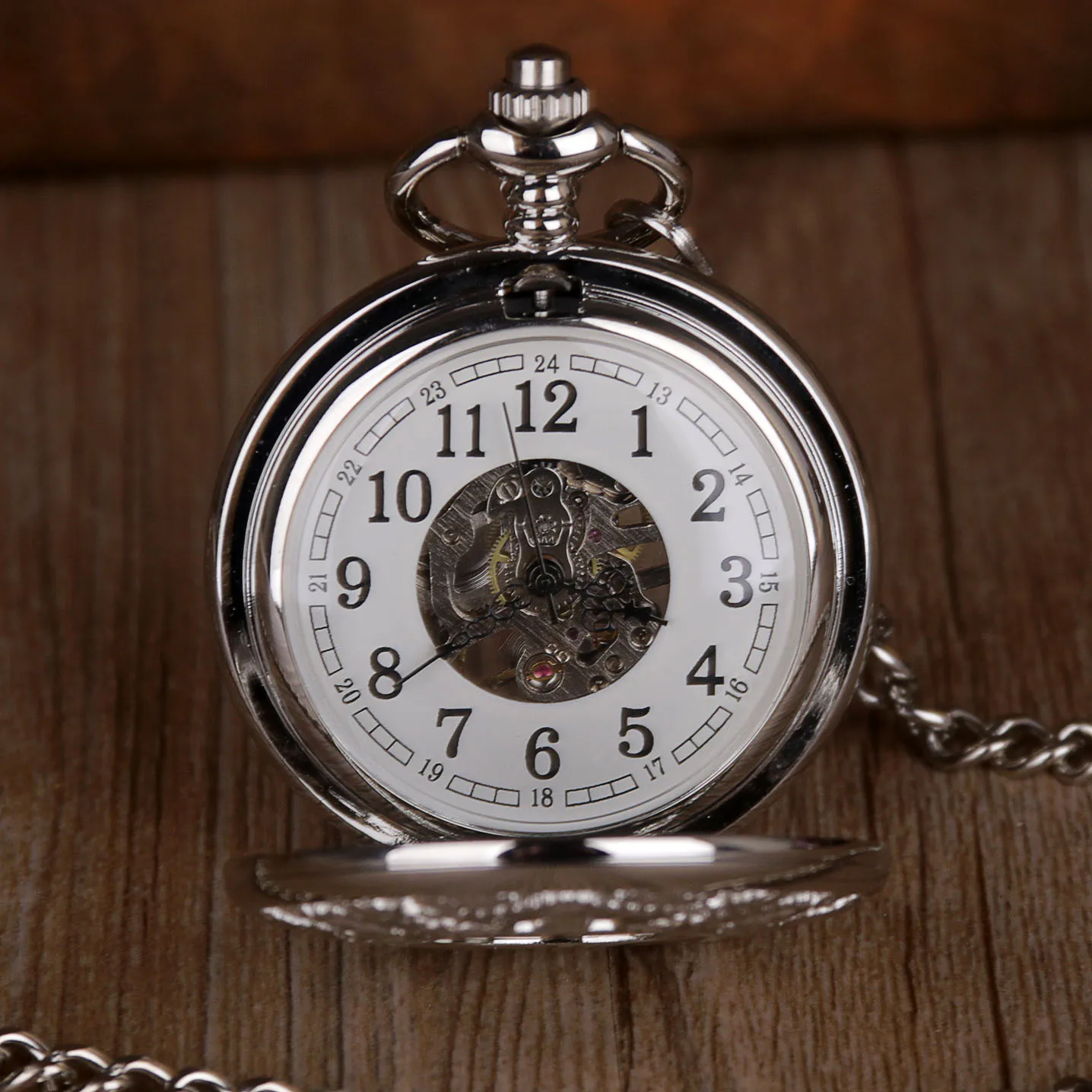 Arabic Numerals Display Retro Mechanical Pocket Watch Strap Chain Pendant Clock Men Women Popular Gifts