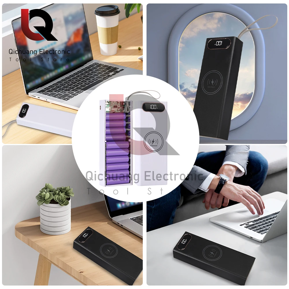Без сварки DIY съемные 20x18650 батареи чехол Power Bank супер быстрая зарядка для зарядки