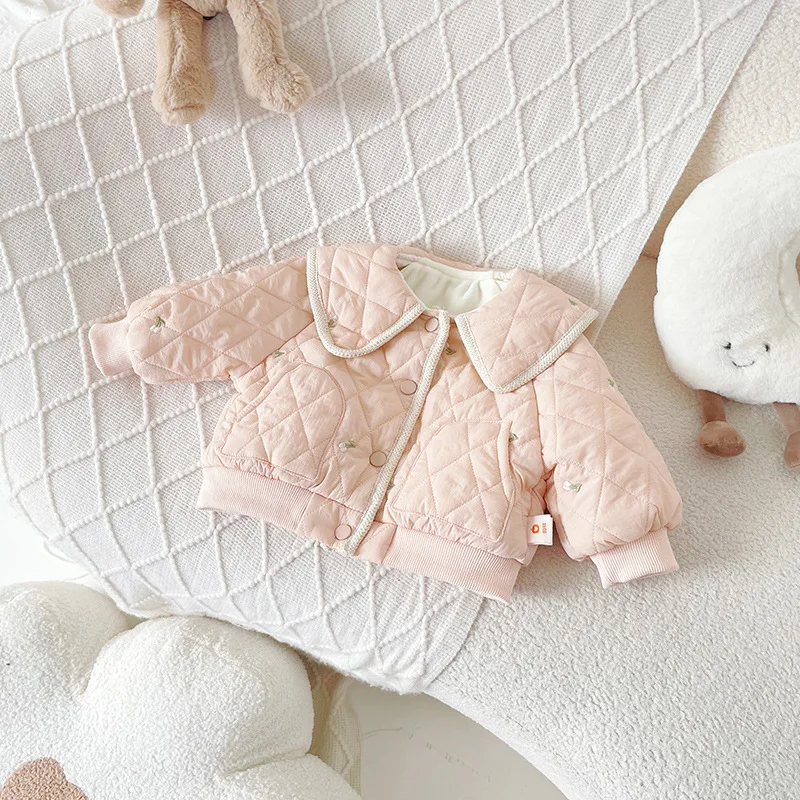 Зимнее длинное пальто для девочек с большим меховым воротником бархатное