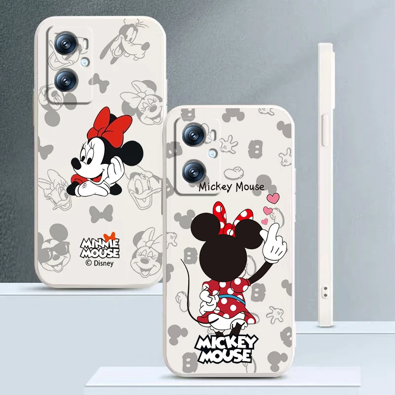 

Phone Case For OPPO A96 A94 A93 A77 A76 A74 A72 A57 A53S A16 A9 Find X5 X3 Lite F21 5G Love Mickey Minnie Mouse Liquid Rope