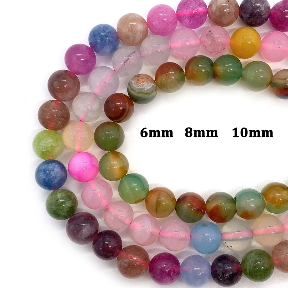

Tourmalines Natural Stone Round Necklace Bead Malachite Morganite Beaded 6 8 10mm Beads Jewelry Making DIY Bracelet Accessories