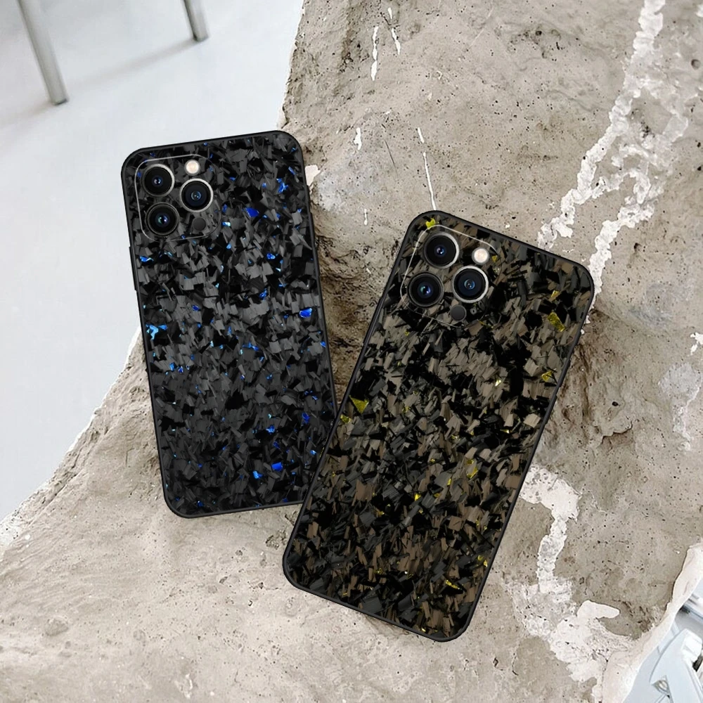 MINISO-Carbon Fiber Pattern Phone Case For Iphone 16 15 13 Pro Max 14 Mini 12 11 Xr X Xs 6s 6 8 7 Plus Silicone Back Cover