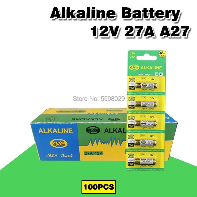 

100pcs 27A A27 12V Alarm-Remote Alkaline Battery Cells 27AE 27MN Primary Dry Batteries for Car Remote Watch Toys