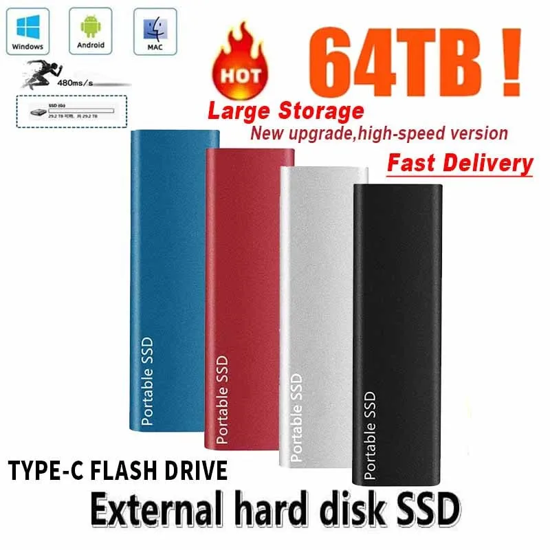 

Оригинальный 1 ТБ M.2 SSD 500 Гб Type-C 1 Тб внешний жесткий диск Usb 3,1 твердотельные жесткие диски для мобильного телефона для ноутбука/mac