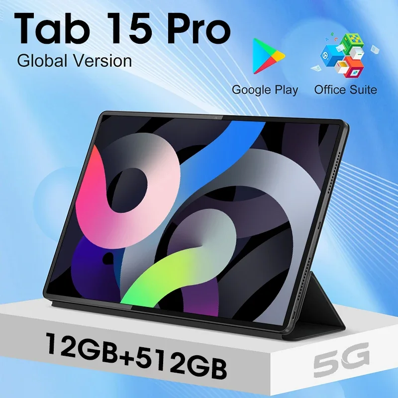 

Tab 15 Pro Tablet Android 12 Global Version Snapdragon 888 Tablette PC 10.1 Inch 12GB 512GB Google Play Tablets 4G/5G Dual Sim