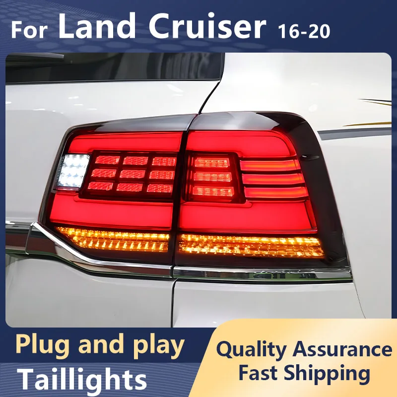 

Car Styling Taillights For Toyota Land Cruiser 2016-2020 LED DRL Dynamic Turn Signal Brake Reversing Tail Lamp Auto Accessaries