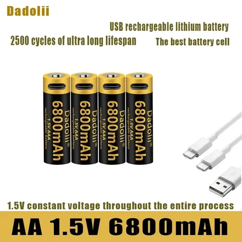 Dadoli перезаряжаемый литий-ионный аккумулятор AA 6800 mAh