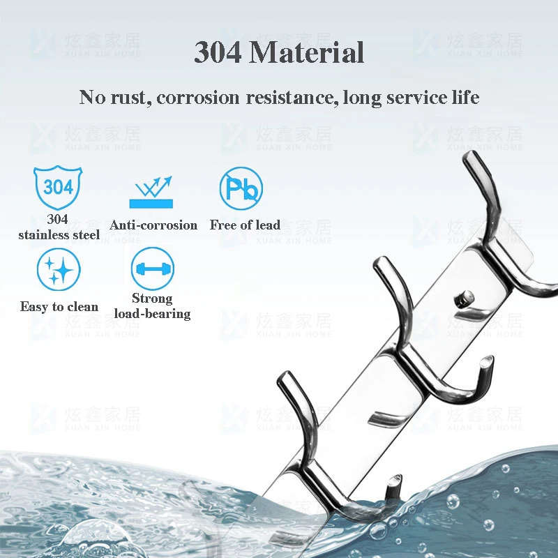 stainless steel coat hooks perforated bathroom towel holder kitchen storage shelf row rack household hardware accessories free global shipping