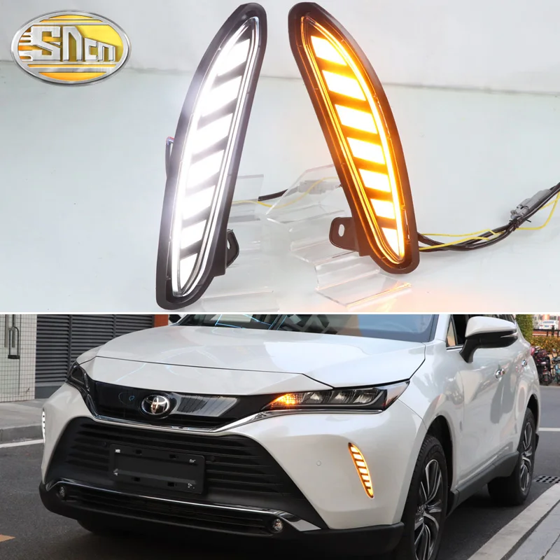 SNCN Car Accessories Waterproof ABS 12V DRL Fog Lamp Decoration LED Daytime Running Light For Toyota Venza 2020 2021 2022