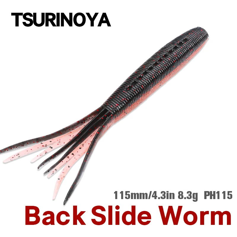 

TSURINOYA No Sinker Backslide Stick Worm Soft Fishing Lure PHANTOM 11.5cm 8.3g Bass Pike Heavily Salt Artificial Soft Bait