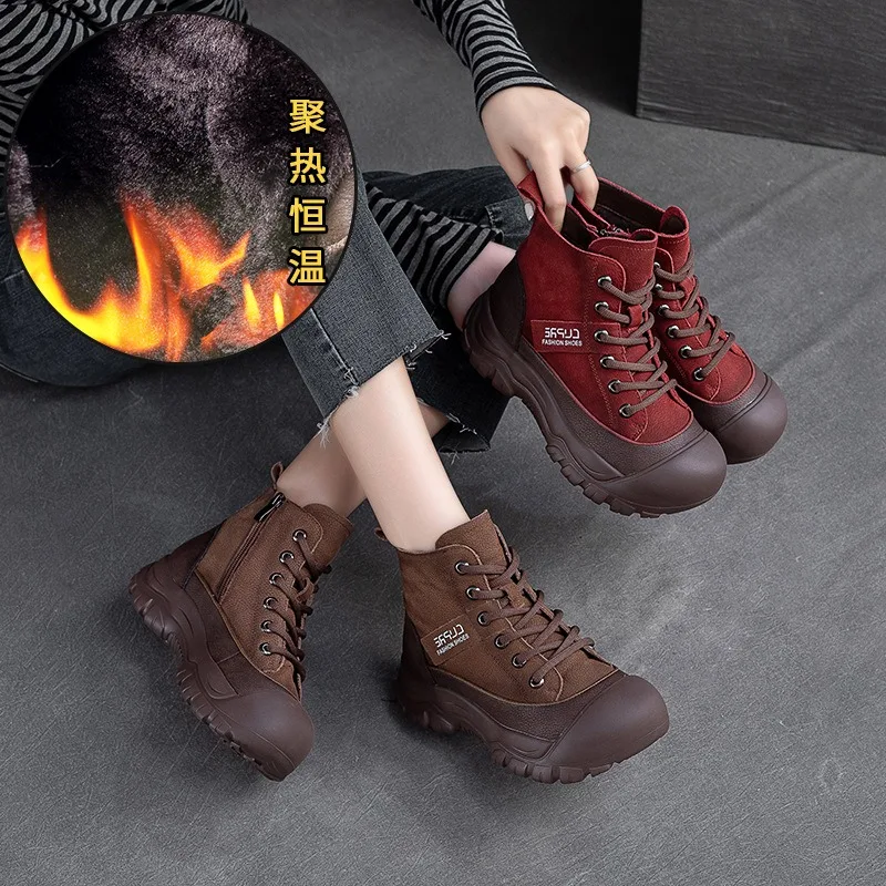 Ботильоны женские на толстом каблуке со шнуровкой и боковой молнией